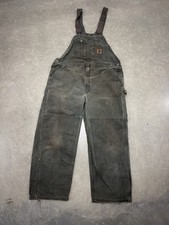 Vintage Carhartt Canvas Carpenter Overalls Mens Size 42x30 R06 MOS Green