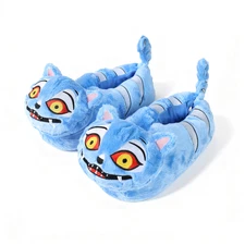 Derpy Blue Tiger Minhwa Plush Slippers