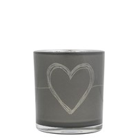 INNA-Glas Teelichthalter Antonietta, Grau-Matt-Silber-GläNzend, 8Cm, Ø7Cm