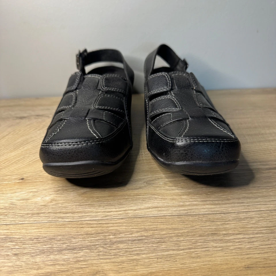 Сандалии Easy Street комфорт волна черная кожа рыбацкая слинга женские 8 Вт - Изображение 3 из 4