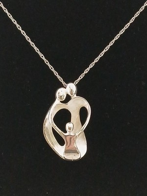 CAROLYN POLLACK 925 sterling silver Frist born child  family pendant necklace 