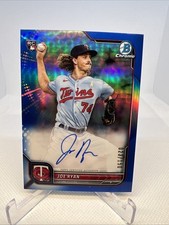 2022 Bowman Chrome Joe Ryan Blue Refractor Auto RC 23/150 Minnesota Twins