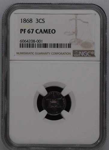 1868 Three Cent Piece - Silver Type 3 3CS NGC PR67CAM