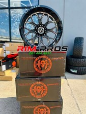 4 NEW RIMS 20X10 HARDCORE OFFROAD HC104 8X165.1 GLOSS BLACK -19ET 125.2CB