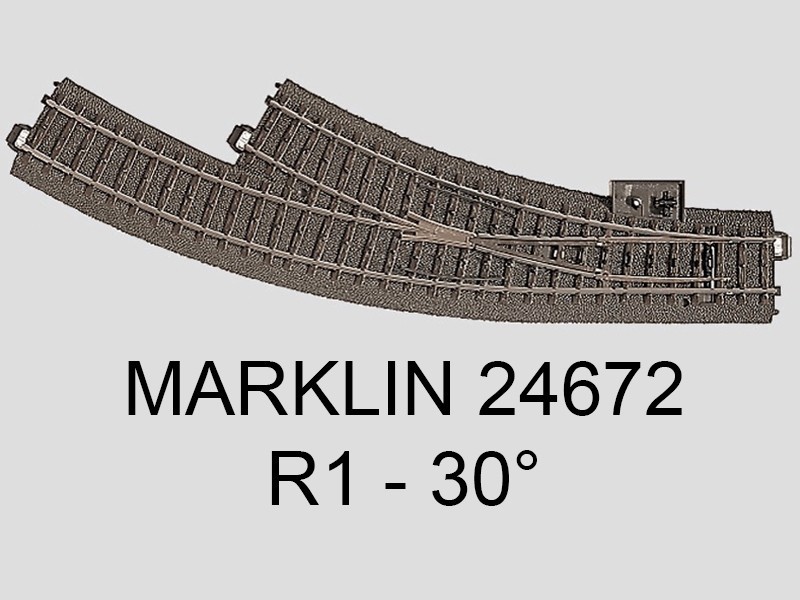 Aiguillage courbe droite R1 Marklin 24672 pour voie C de train miniature