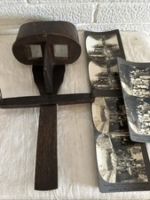 Antique Hand Held Stereoption Viewer Stereoscope Card Holder  PHOTOS