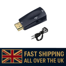 HDMI to VGA Adapter Converter with 3.5mm Audio Jack Cable Male to Female Connect