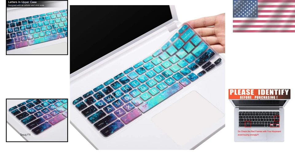 Galaxy-Themed Silicone Keyboard Cover for Acer Chromebooks - Image 2 of 4