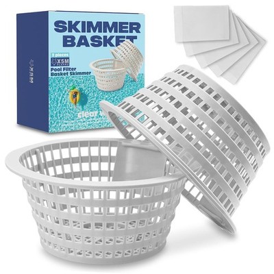 X5MPLXPMX 2-Pack Pool Skimmer Basket Replacement for Swimline White 