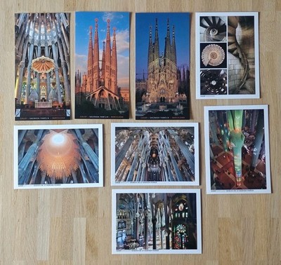 8 Spanien Barcelona Sagrada Familia Gaudi Ansichtskarten Postkarten unbenutzt