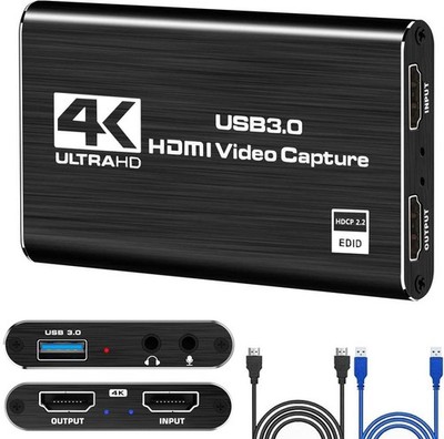 Game Capture Card, 4K-Audio-Videoaufnahmekarte, HDMI USB 3.0-Videoaufnahmegerät