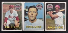 1969 Topps Baseball Philadelphia Phillies Team Lot of 3 Star Players VG/EX