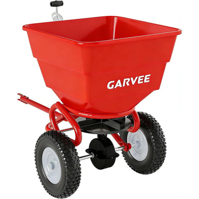 Tow Behind Pull Spreader for Lawn Garden 130LBS Capacity with Pneumatic Tires