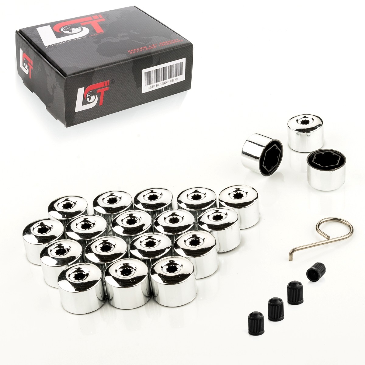20X Wheel Bolts Wheel Bolt Caps Set Chrome 17 Mm For MERCEDES-BENZ Car