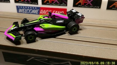 AFX Mega G+ SUPER INTERNATIONAL SET ONLY Car GREEN tri color car #12 IN OEM BAG