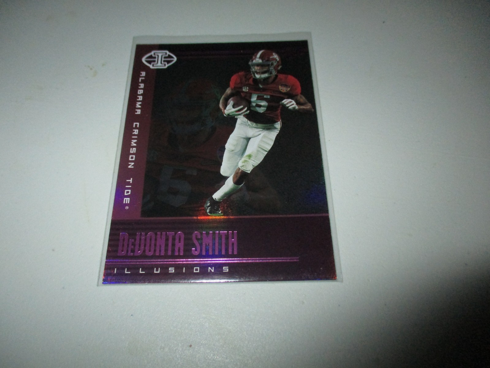 DeVonta Smith 2021 Panini Chronicles Illusions Draft Picks Pink RC #106