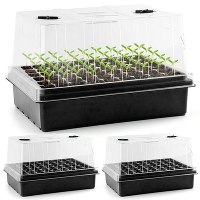 Heavy Duty Seed Starter Trays with 5'' Tall Humidity Domes & 2.75'' Deep Cell...