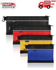 4 Pack Tool Pouch, Small Tool Bag with Zipper, 1680D Oxford Waterproof Multipurp