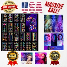 170 PCS Waterproof Glow in the Dark Tattoos for Neon UV Parties - Fun for All