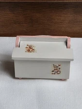 Vintage CACO GERMAN GERMANY nursery Toy Chest Dollhouse Miniature White Pink Dec
