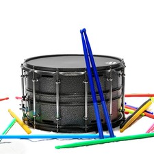 Beatello Snare Drum Low-Frequency Metallic Silver 14 x 8" with Nylon Sticks