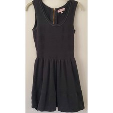 Juicy Couture Exposed Logo Zipper Back Little Black Dress Fitted Size S Stretch