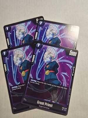 4x Dragon Ball Fusion World FB09-038 Great Priest Common Playset 