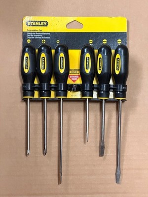 NOS Stanley 6 Piece Screwdriver Set #60-060 W/Storage Rack Made in USA Fast Ship