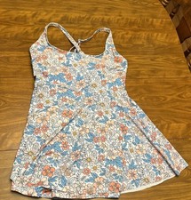 B2PRITY Women's Floral Print One Piece Swimdress with Built-In Shorts Size XL