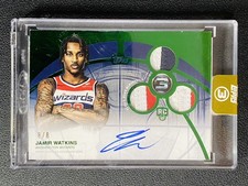 2025-26 Topps Three 3 Jamir Watkins Rookie Patch Auto Green 8/8 RC
