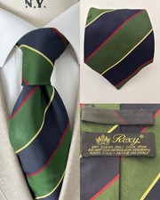 Vintage Roxy Seidenkrawatte Blu marinebrün R...