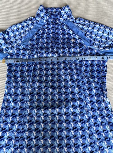 Chemise Ariat Tek Sunstopper 2.0 Demi-éclair, Couche De Base équestre Pour Femme – Taille XS, Motif Horse Bit