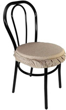 Set 6 Cuscini Sedie Rotondi Cucina Coprisedia Elastici Imbottiti Tinta Unita-Bei