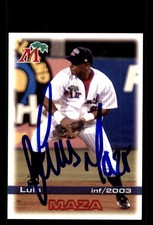 Signed Baseball Card Auto Luis Maza 2003 Grandstand Fort Myers Miracle