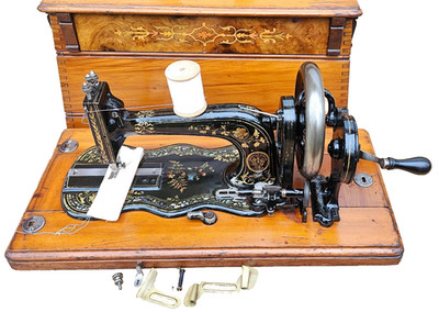 Kimball & Morton Fiddle Base antike Nähmaschine