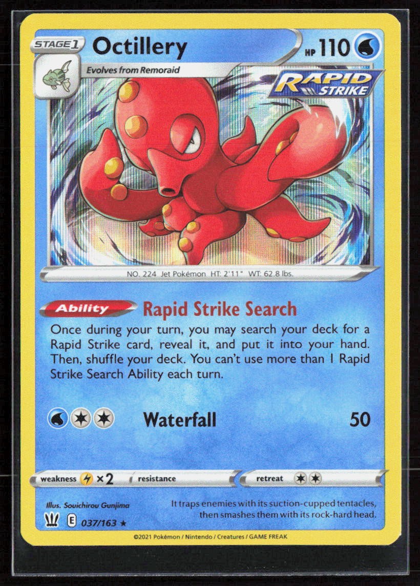 Octillery Background Pokemon Octillery Holo Rare 037/163 SWSH05: Battle Styles Holofoil NM ...