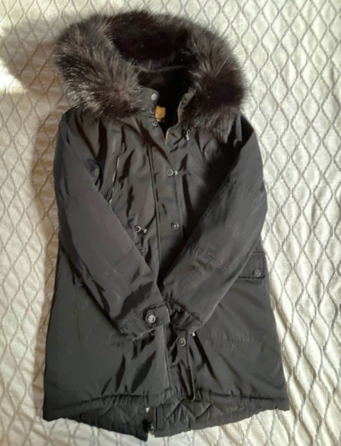 ZARA Basic Waterproof Parka with Removable Faux F… - image 1