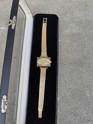 1940's VINTAGE SANDOZ 18K YG Women's Watch, SAPHIRE, Mechanical