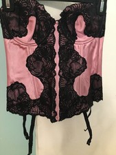 Woman's satin bustier corset top with garters - New condition