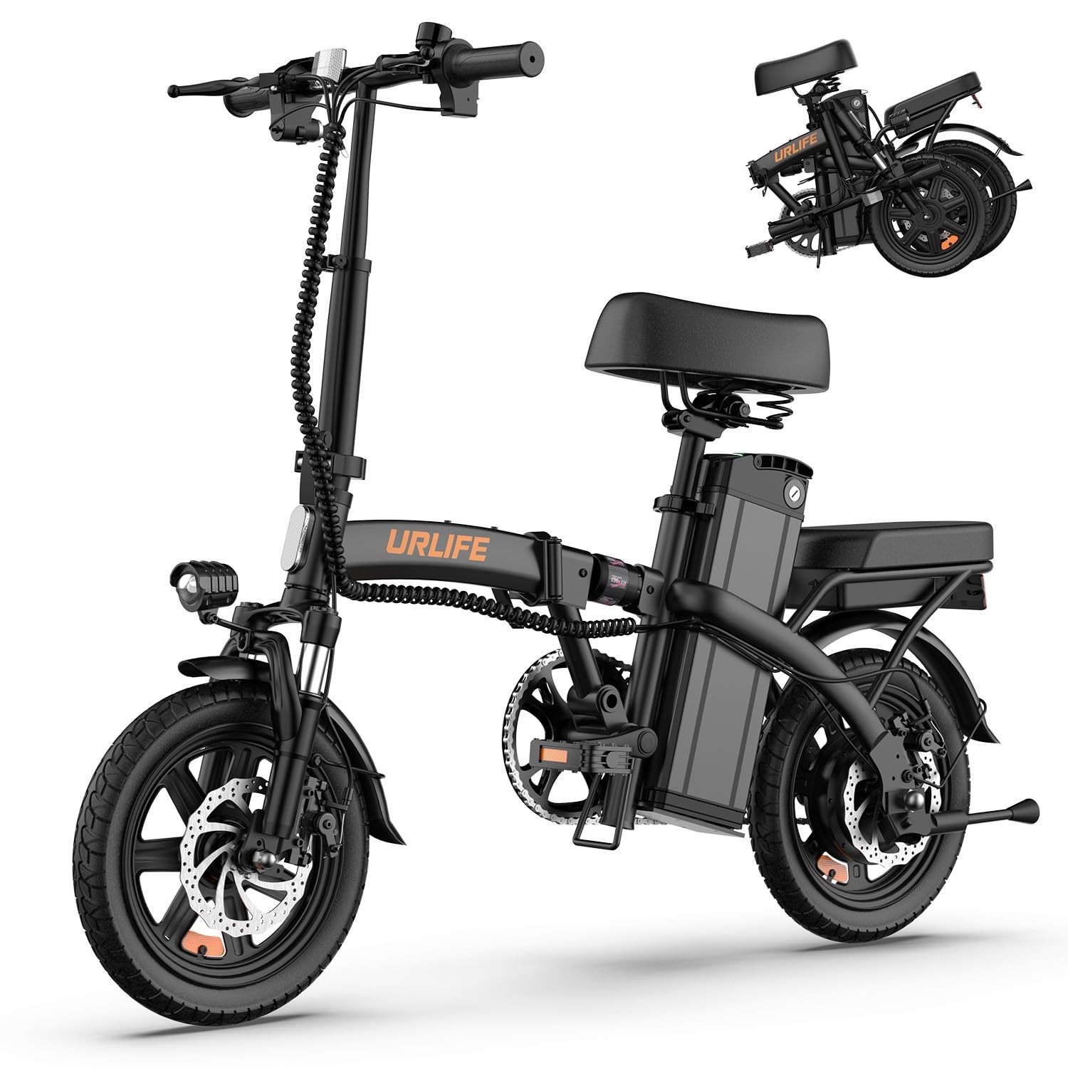 URLIFE Bici Elettrica 14 Bicicletta Elettrica Pieghevole con 3 Modalità di Guida