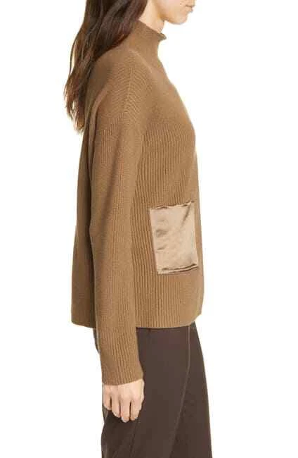 NUEVO BOSS Faonia Suéter de Algodón y Cachemira en Camel - Talla L #S1992 Foto 4 de 4