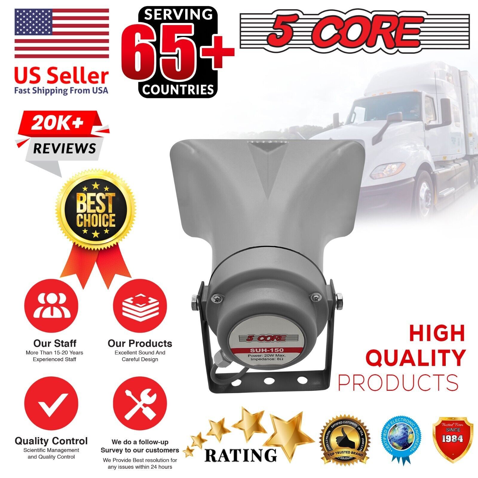 5Core PA Speaker 10 Inch 200W Bull Horn Loud Audio 8Ohm Indoor Outdoor Speakers