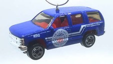 Christmas Ornament for 1997 Chevy Tahoe Police Vehicle Blue