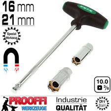 T-Griff Zündkerzen Schlüssel Gelenk Stecknuss Magnet Nuss SW 16mm + 21mm x 350mm