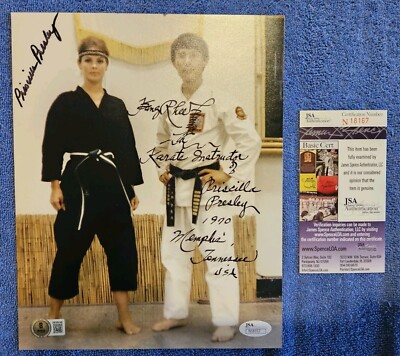Priscilla Presley Lady Tiger & Kang Rhee Karate Autographed 8x10 w