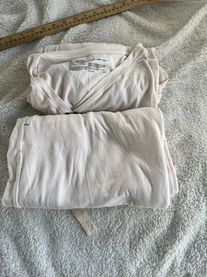 Conjunto Columbia para mujer grande beige Henley salón conjunto manchado Foto 3 de 4