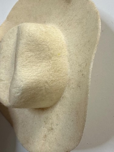Vintage Mini 4" Off-White Cowboy Hat – Western - Doll / Salesman Sample - Picture 3 of 6