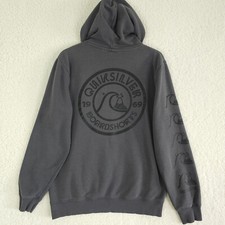 Quiksilver Hoodie Mens Small Gray Quik Stack Hoody Boardshorts Hooded Sweatshirt