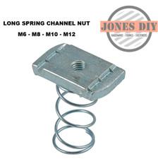 UNISTRUT CHANNEL NUTS | LONG SPRING | M6 M8 M10 M12 | ZEBEDEE ZINC STRUT FIXING