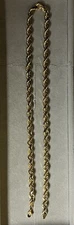 Mens 10k Yellow Gold Rope Chain Necklace 8mm 22” Inch Diamond Cut Solid 83 Grams